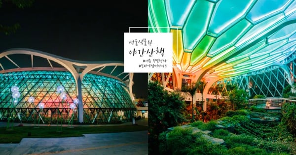 限定夜景X首爾植物園夜間開放！夢幻彩虹溫室超美♥ 但參觀名額跟演唱會門票一樣難搶啊～