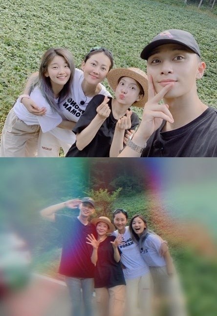 廉晶雅、尹世雅、朴素丹與朴敘俊合照