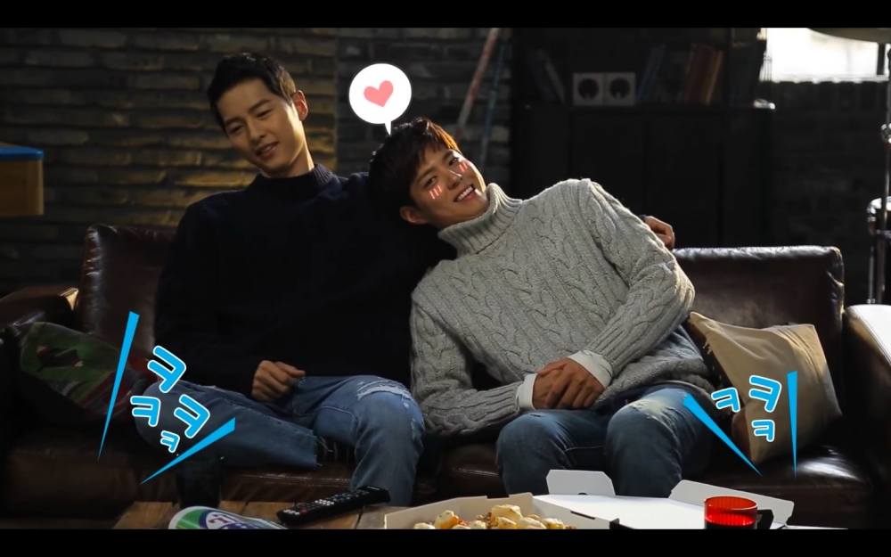 宋仲基和朴寶劍合作代言廣告