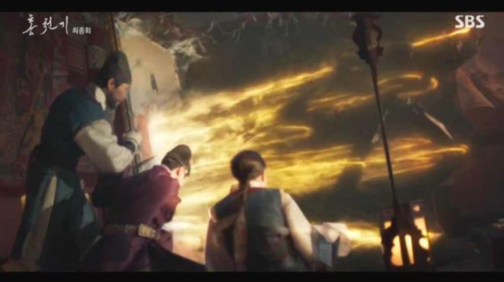 這也使紅天機一行人順利的將魔王封印到御容裡。儀式結束後，清醒的河藍恢復了視力