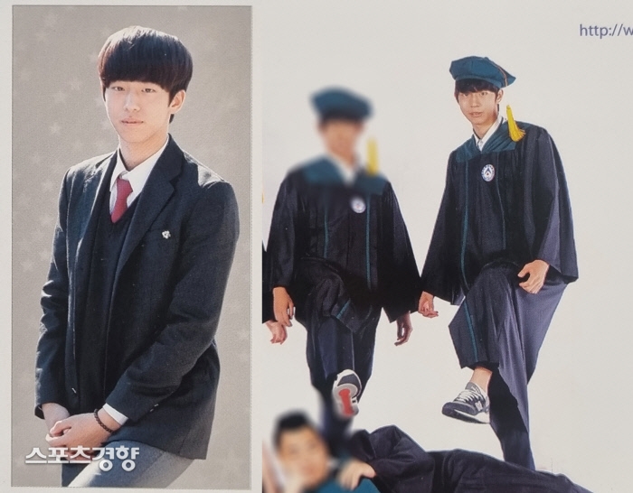 舉報者提供南柱赫學生時期照片