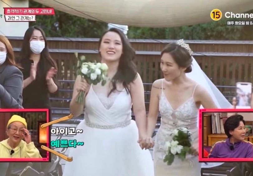 舉行婚禮的女同情侶出演有線台綜藝