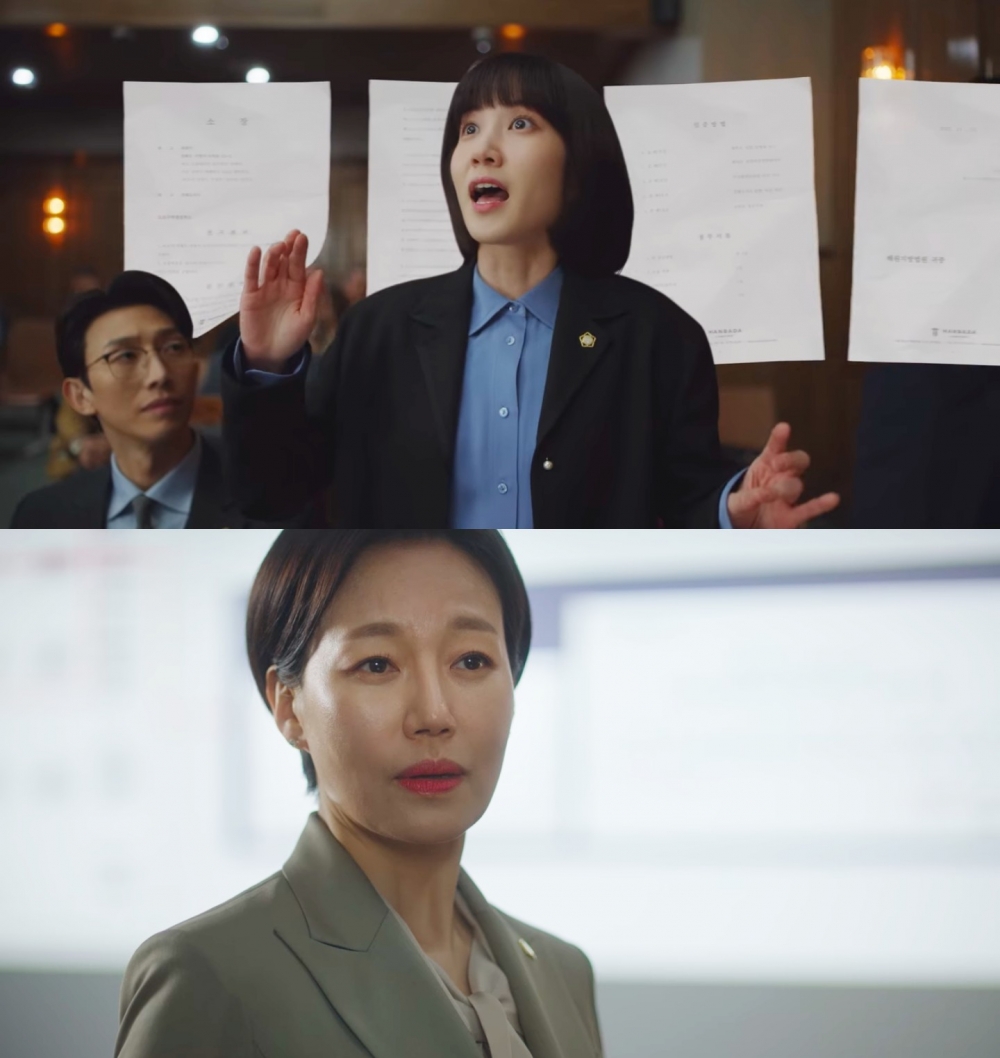 禹英禑(朴恩斌 飾)和太守美(陳慶 飾)在法庭上有著精彩的對手戲