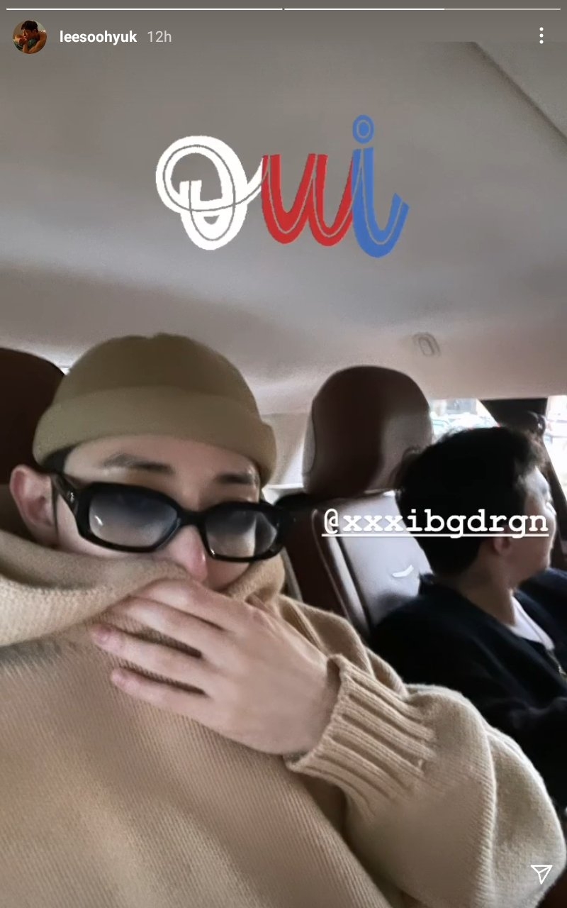 李洙赫上傳自己與GD的合照