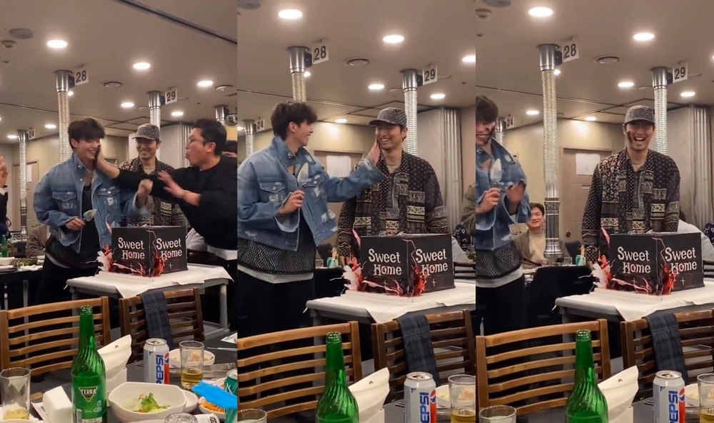 宋江拿蛋糕奶油抹李陣郁