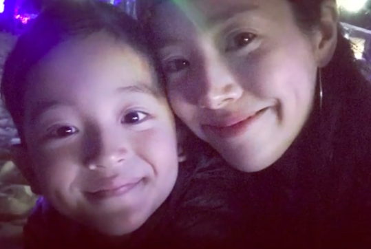 韓志旼2018年與侄子的合照