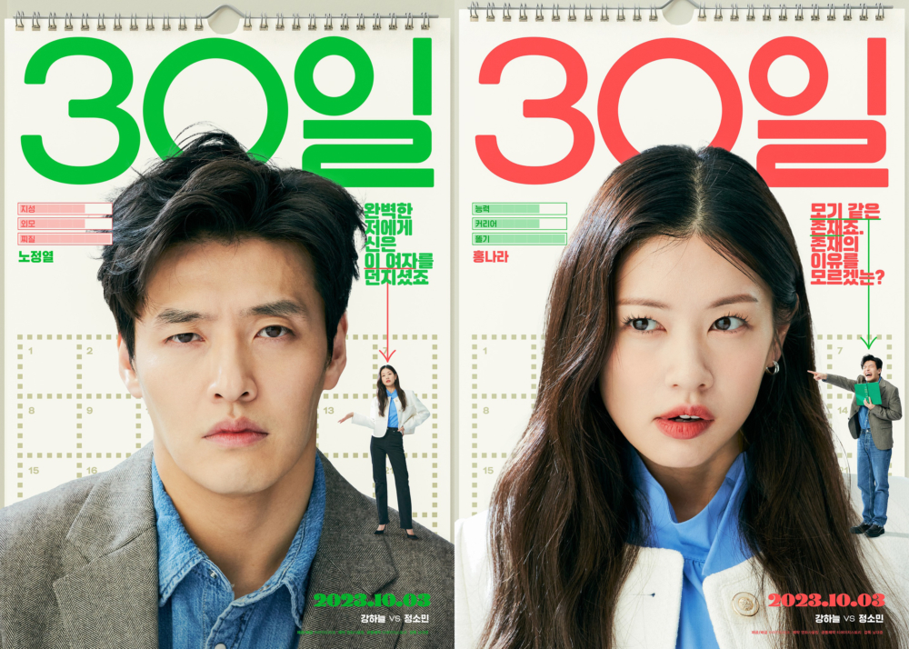 姜河那與庭沼珉在《30天》中飾演夫妻