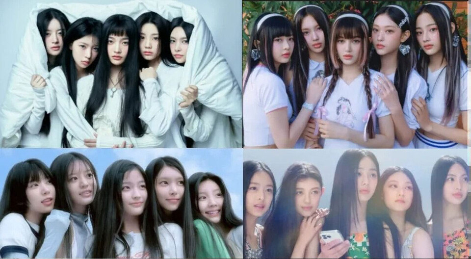 NJZ指控HYBE推出模仿NewJeans(右)的ILLIT(左)