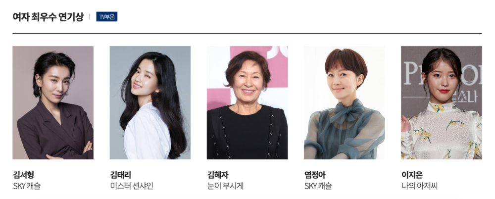 「第55屆百想藝術大賞」視后提名