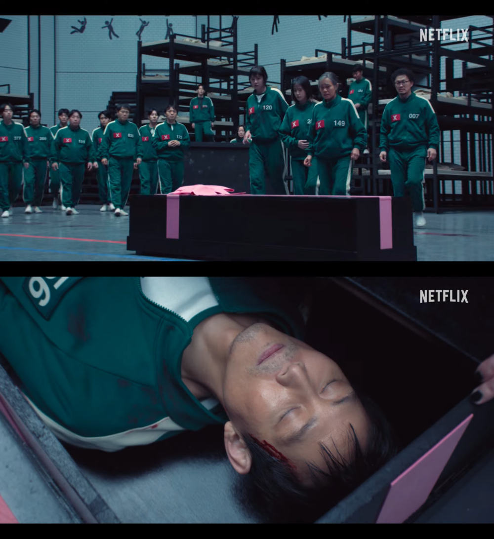 《魷魚遊戲3》預告中，李政宰躺棺材出場