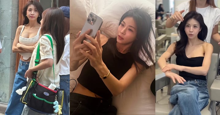 河智苑47歲狀態太神「凍齡美貌+身材」成自創美妝品牌最佳模特！與朱智勛合拍新劇中