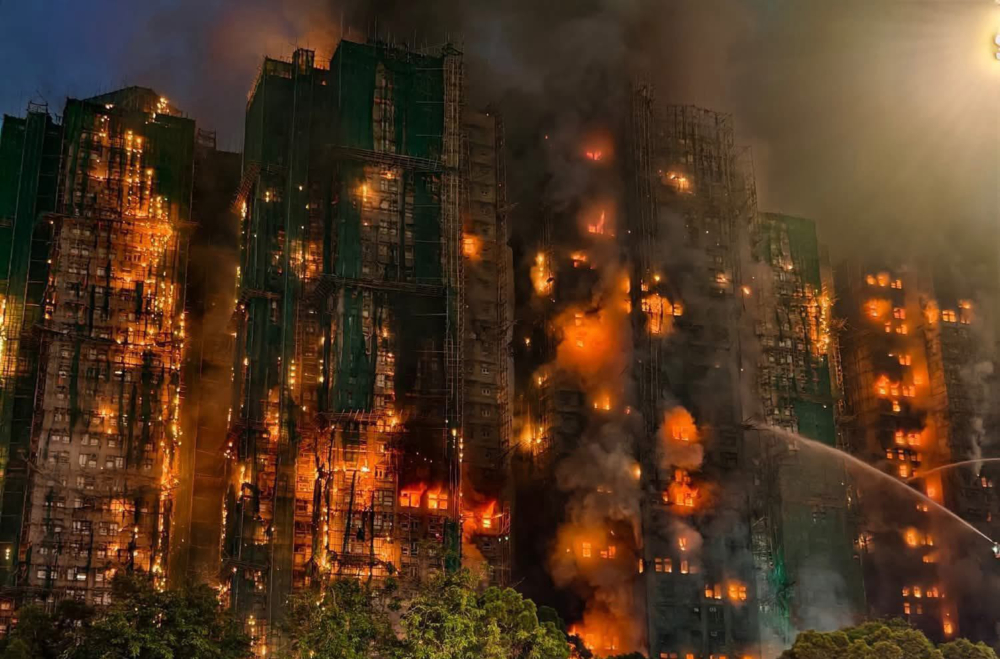 香港居民大樓發生大型火災