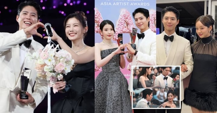 AAA/ 朴寶劍「前後任女友」齊聚!與IU.金裕貞奪CP獎,還拉著惠利跑步雨露均沾XD