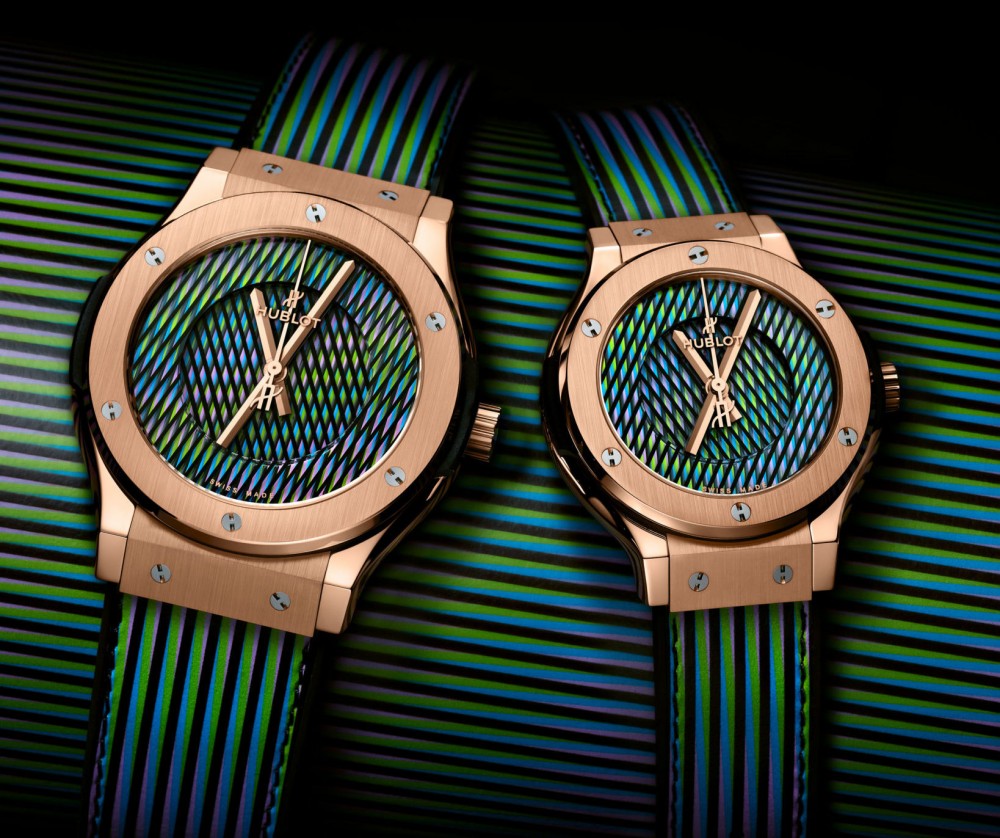 Hublot日前在邁阿密巴塞爾藝術博覽會上發佈品牌旗下最新作品Classic Fusion Cruz-Diez
