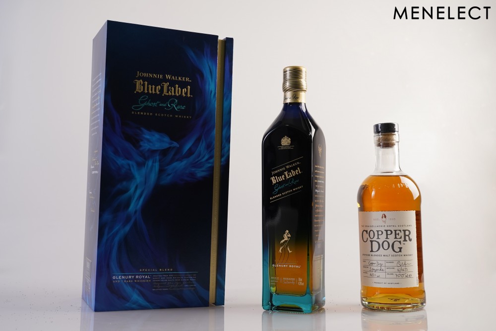 Johnnie Walker Blue Label Ghost and Rare Glenury Royal